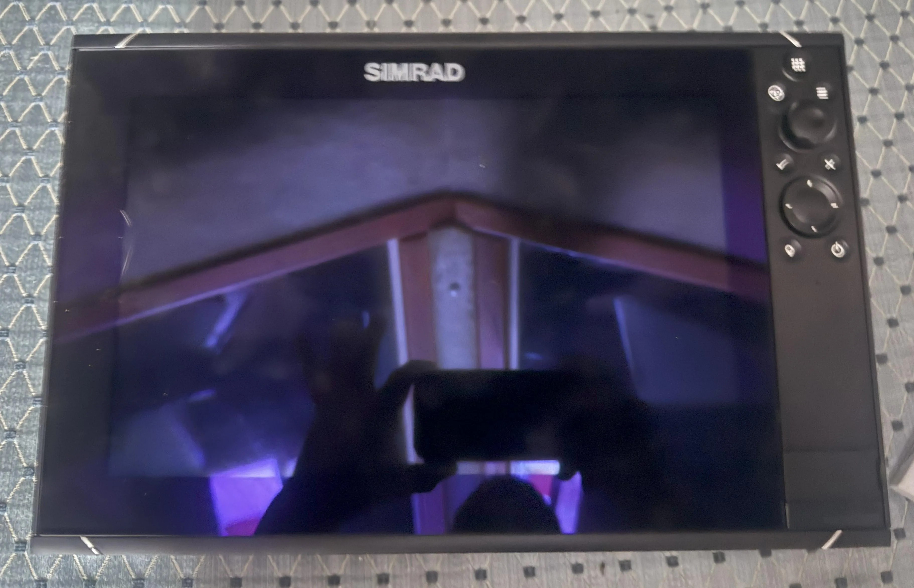 Simrad marine display on a Pacemaker 308 boat, 1988 model.