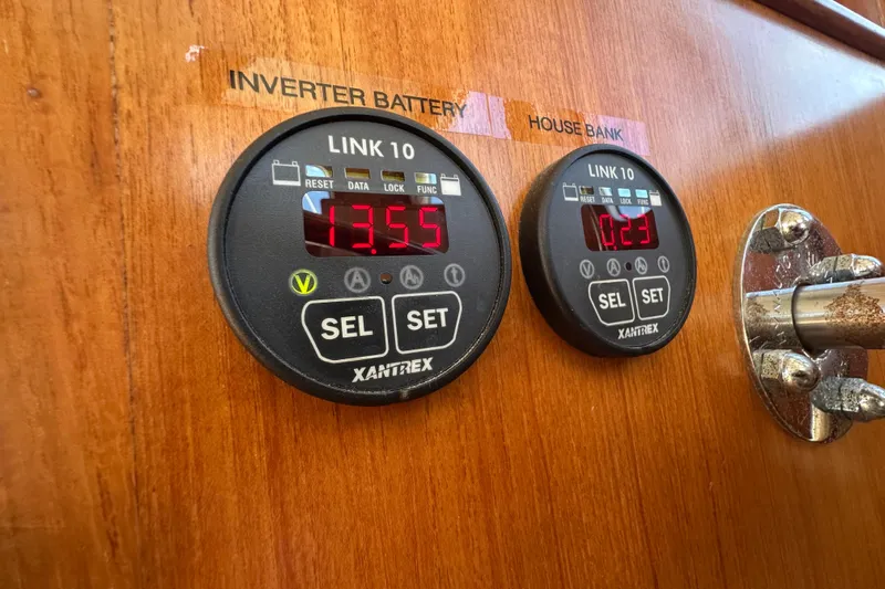 S.k.i Yacht Photos Pics Xantrex Link 10 battery monitors on 2000 Eagle 40 Pilothouse Trawler.