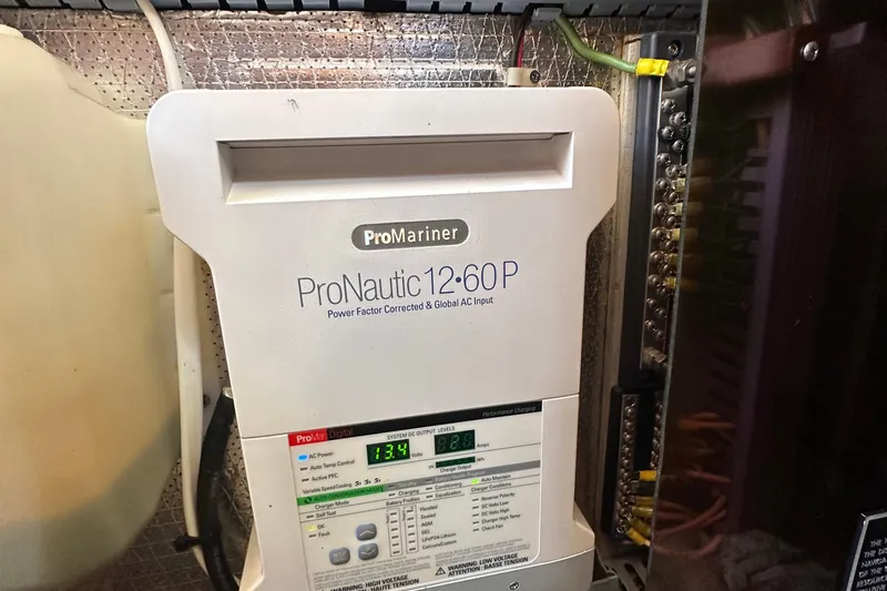 S.k.i Yacht Photos Pics ProNautic 12-60P charger in 2000 Eagle 40 Pilothouse Trawler engine room.