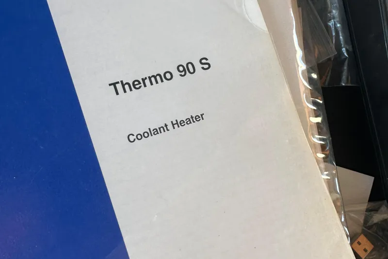 S.k.i Yacht Photos Pics Box labeled "Thermo 90 S Coolant Heater" for Eagle 40 Pilothouse Trawler 2000.