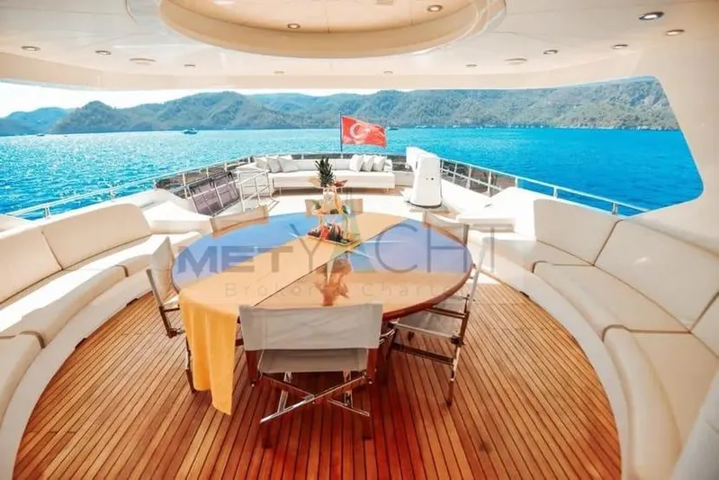  Yacht Photos Pics Luxurious Ses Yachts 100, 2010 model, featuring elegant deck with stunning sea view.