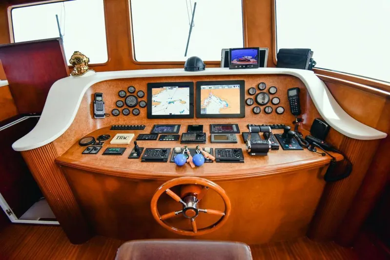  Yacht Photos Pics Cockpit of 2010 Ses Yachts 100, featuring navigation and control instruments.
