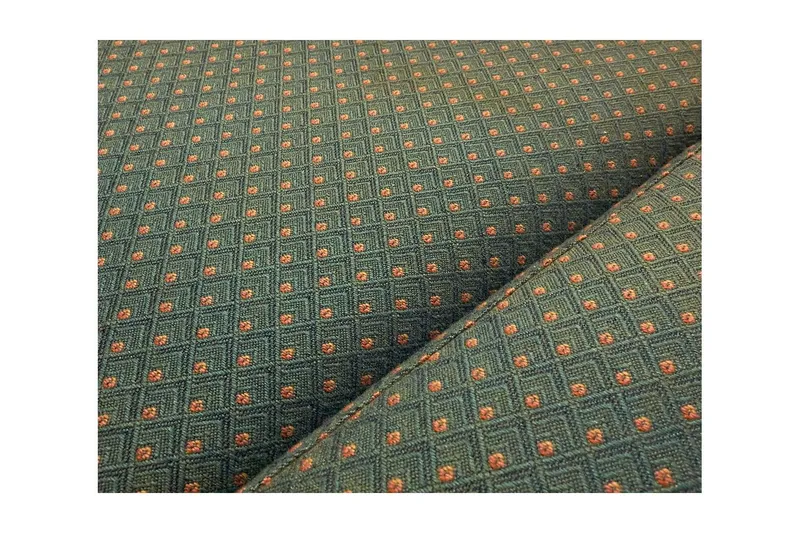  Yacht Photos Pics Green fabric with orange dot pattern, possibly upholstery for 1983 Valiant 40 Selah.