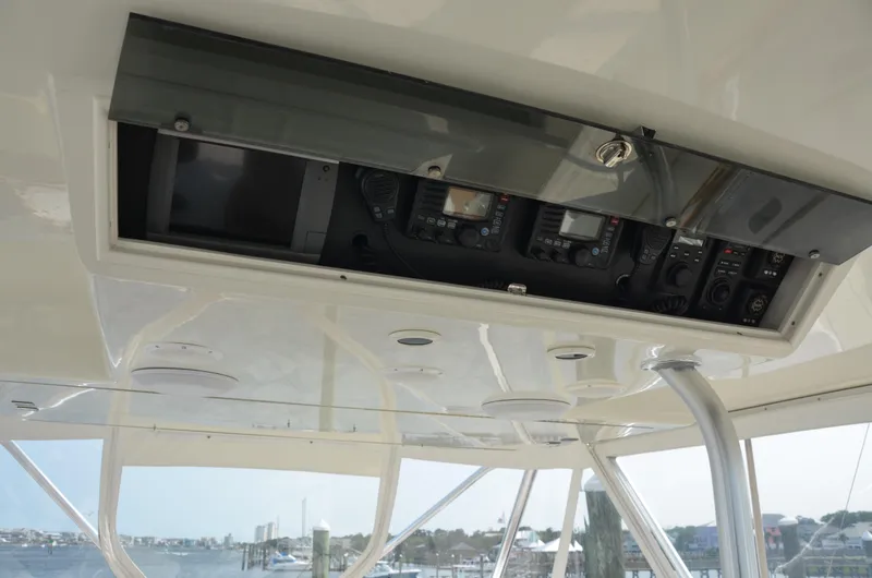 Cuda Yacht Photos Pics Control panel of a 2001 Buddy Davis 61 yacht, featuring navigation instruments.