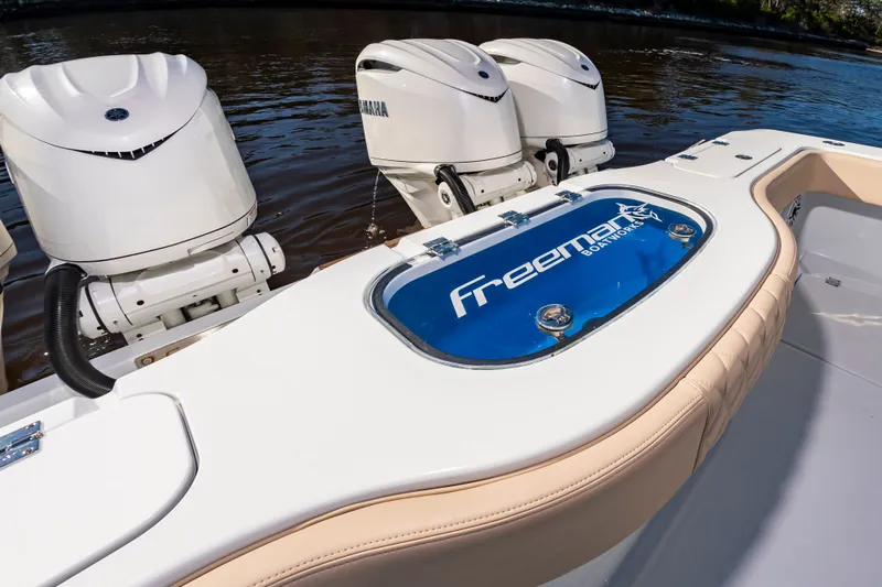 Krusty Krab II Yacht Photos Pics Freeman 38 boat with Yamaha engines, 2025 model.