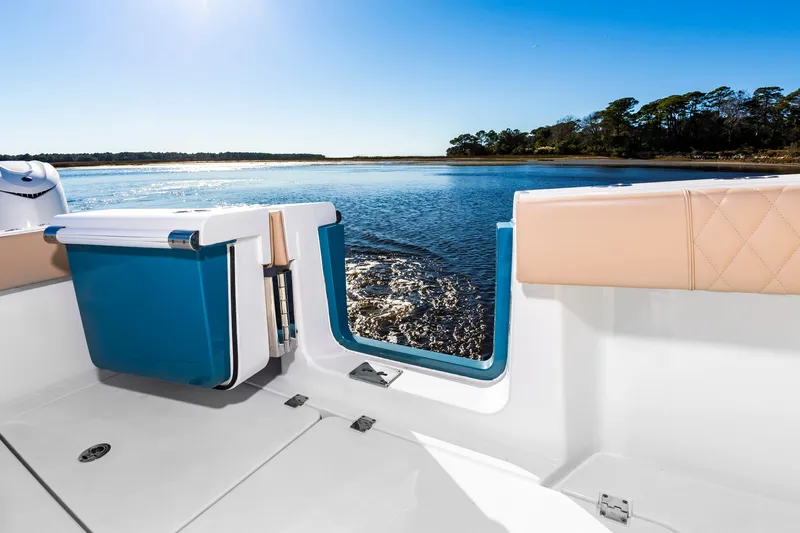 Krusty Krab II Yacht Photos Pics Freeman 38 boat 2025 on calm water under sunny sky.