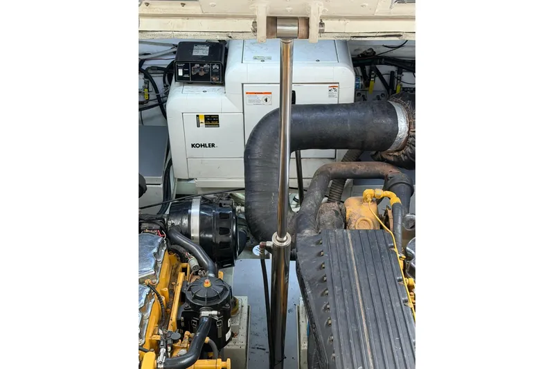  Yacht Photos Pics Engine compartment of a 1998 Otam Cigarette Heritage 45 with Kohler generator.
