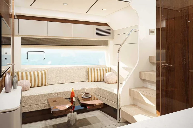 New Model For 2026 Yacht Photos Pics Luxurious interior of Fairline Targa 47 GT 2026 yacht.