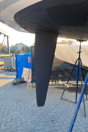 Rambunxious Yacht Photos Pics 2014 X-Yachts Xp 38 keel in a boatyard setting.