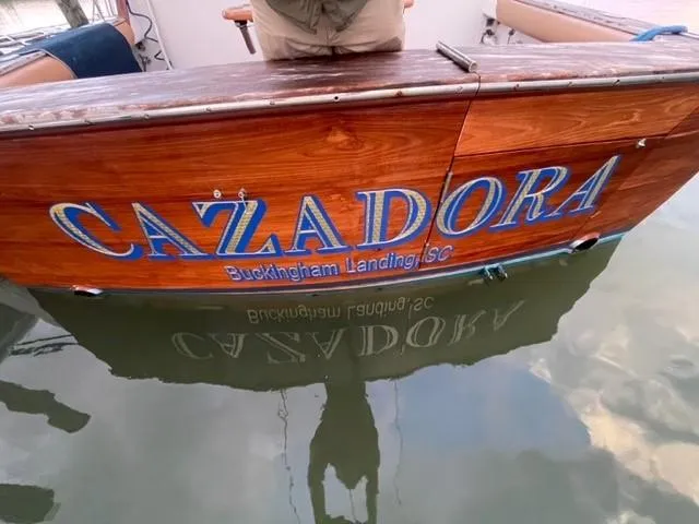 Cazadora Yacht Photos Pics Teak transom