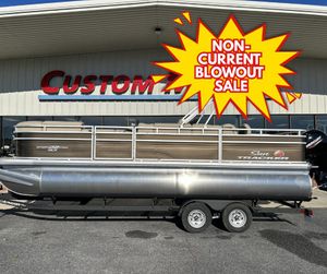 2024 Sun Tracker SportFish 22 DLX pontoon boat on sale at dealership.