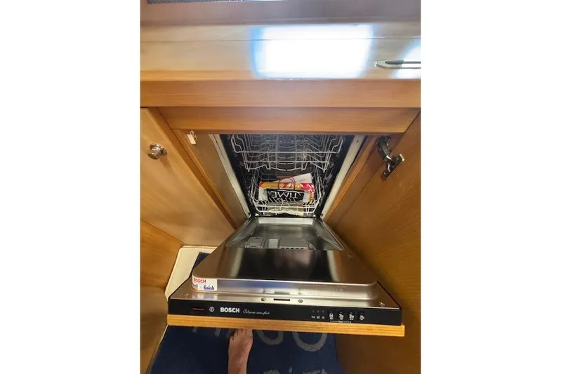  Yacht Photos Pics Bosch dishwasher inside 2002 Riva 59 Mercurius yacht kitchen.