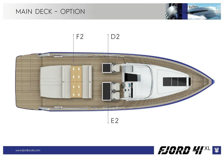  Yacht Photos Pics Fjord 41 XL main deck layout F2D2E2