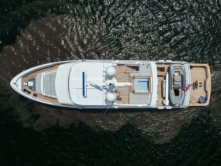 Uptight Yacht Photos Pics Aerial view of 2022 Cantiere Delle Marche Darwin 106 yacht on water.