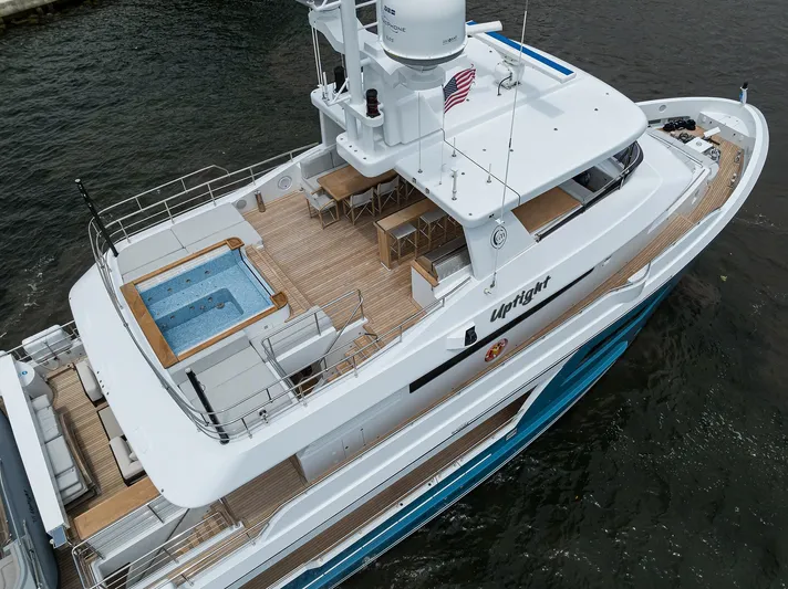 Uptight Yacht Photos Pics Luxury yacht Cantiere Delle Marche Darwin 106, 2022 model, with spacious deck and pool.