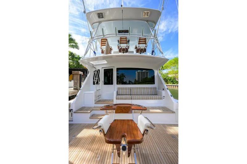 Pryorities Yacht Photos Pics 2008 Viking 60 Convertible yacht with spacious deck and seating area.