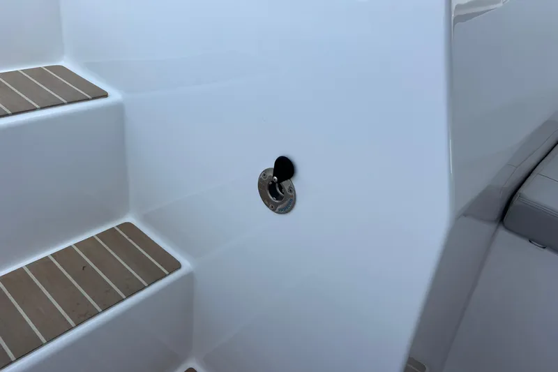 Faste Yacht Photos Pics Staircase detail on 2025 Leopard 52 yacht, featuring sleek design and modern finish.