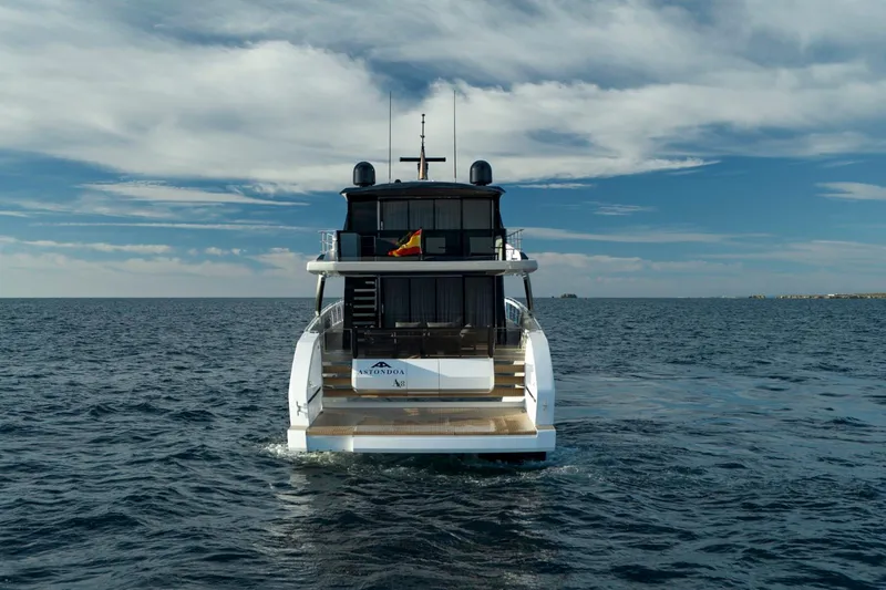 Yachting Conseil Yacht Photos Pics Astondoa AX8 2025 yacht on open sea under cloudy sky.