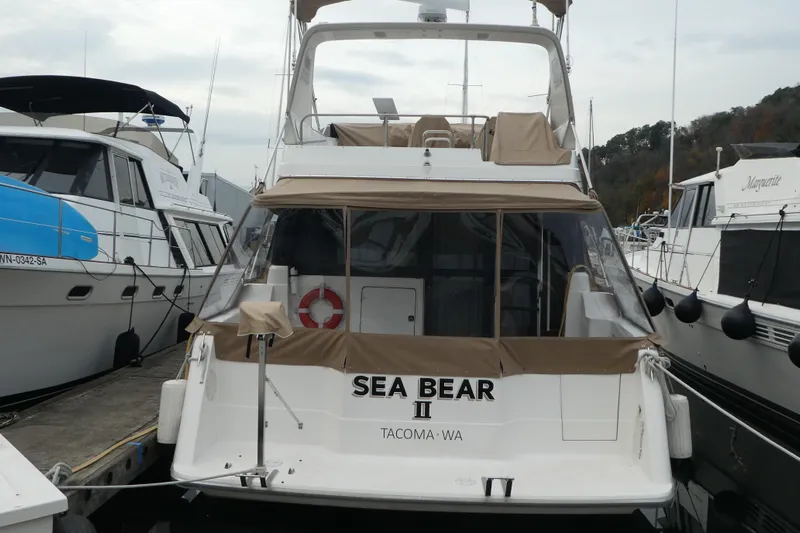  Yacht Photos Pics 1994 Bayliner 4388 Motor Yacht "Sea Bear II" docked in Tacoma, WA marina.