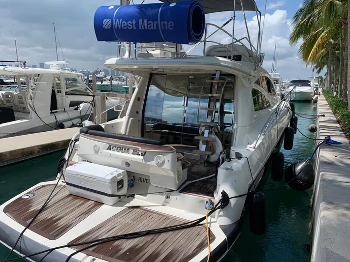 Family Affair Yacht Photos Pics 2011 Cranchi 43 ATLANTIQUE yacht docked at marina with West Marine equipment.