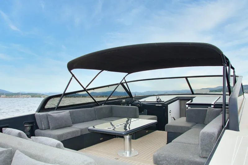 G3 Yacht Photos Pics Luxurious 2013 VanDutch 55 yacht interior with spacious seating and sleek design.