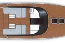 G3 Yacht Photos Pics Top view of 2013 VanDutch 55 yacht with sleek deck design.