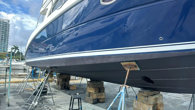  Yacht Photos Pics 2007 Sea Ray 360 Sedan Bridge yacht on dry dock for maintenance.