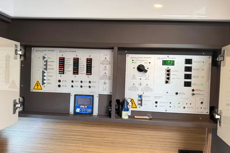  Yacht Photos Pics Electrical control panel on a 2016 Azimut Atlantis 43 yacht.