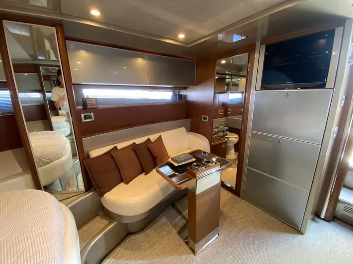  Yacht Photos Pics Luxurious interior of a 2006 Riva RAMA 44' yacht with modern furnishings.