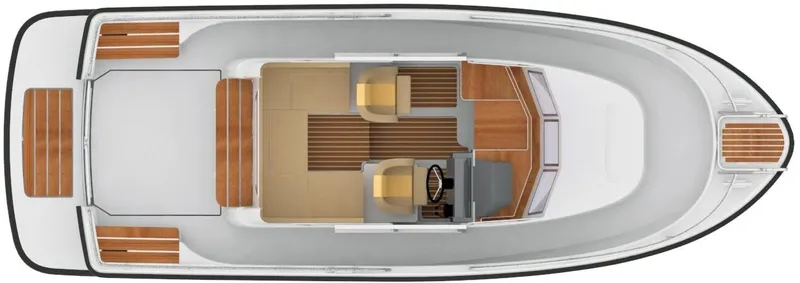  Yacht Photos Pics Top view of 2021 Sargo 25 boat layout with seating and helm.