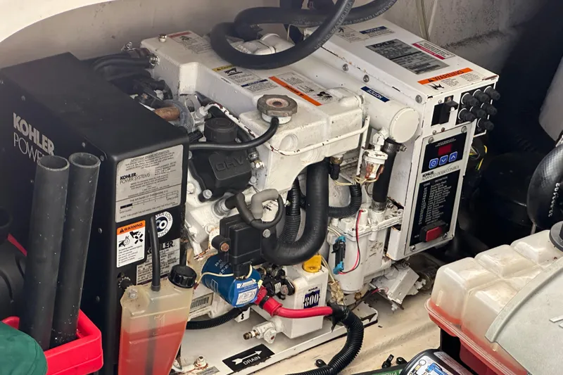  Yacht Photos Pics Engine compartment of a 2009 Sea Ray 350 Sundancer with Kohler power system.