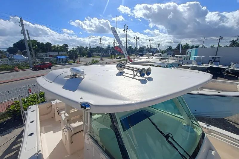 336-617 Yacht Photos Pics Grady-White Canyon 336 boat, 2026 model, on a sunny lot.