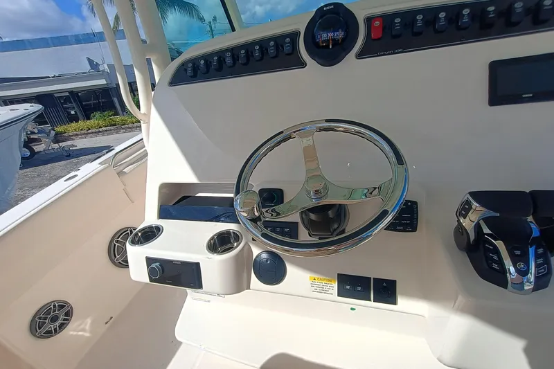 336-617 Yacht Photos Pics Helm console of Grady-White Canyon 336 boat, year 2026.