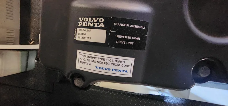  Yacht Photos Pics Volvo Penta engine component on a 2004 Silverton 48 Convertible boat.