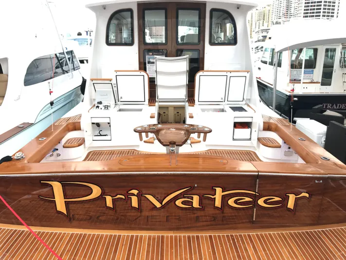 Privateer Yacht Photos Pics 2019 Jarrett Bay 67 Custom yacht Privateer with teak deck and fishing setup.