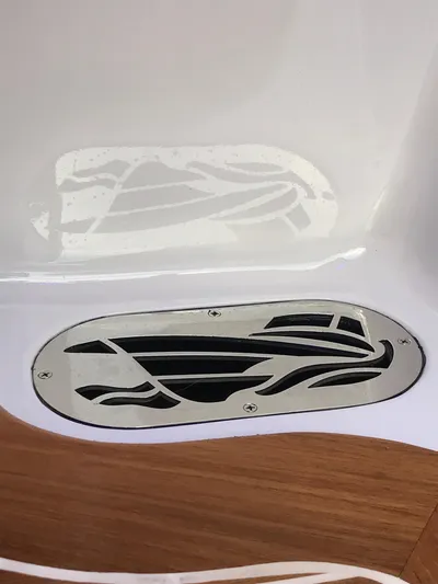 Privateer Yacht Photos Pics 2019 Jarrett Bay 67 Custom boat detail with sleek metal vent design.