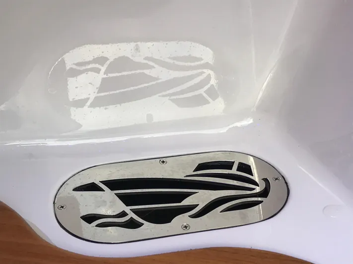 Privateer Yacht Photos Pics 2019 Jarrett Bay 67 Custom boat detail with stainless steel vent cover