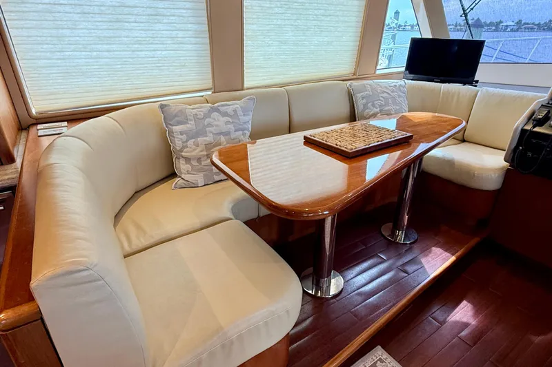 Southern Lady Yacht Photos Pics Luxurious interior of 2002 Cheoy Lee 72 Raised Pilot House Motor Yacht with elegant seating.
