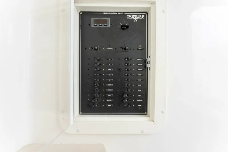  Yacht Photos Pics Electrical control panel on 2019 Invincible 39 Open Fisherman boat.