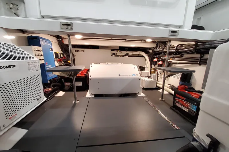  Yacht Photos Pics Engine room of 2026 Formula 457 Center Console Fish with advanced equipment and wiring.