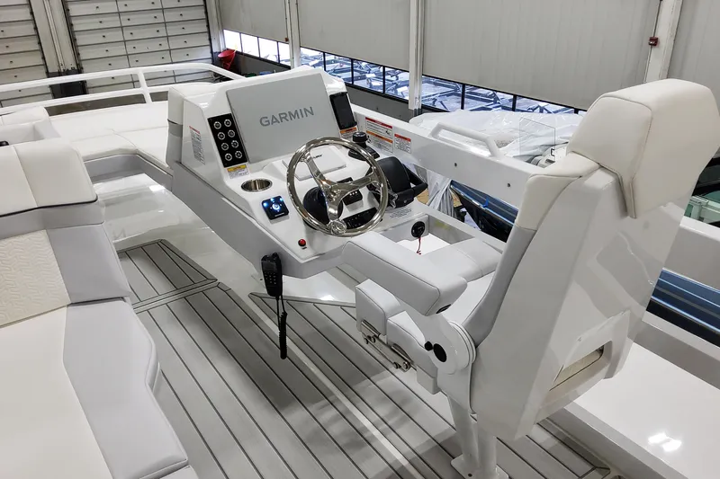  Yacht Photos Pics 2026 Formula 457 Center Console Fish boat helm with Garmin navigation system.