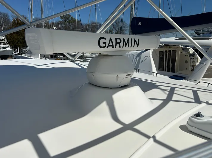 No Slack Yacht Photos Pics Garmin radar on 2002 Albemarle 410 Express Fisherman boat deck.