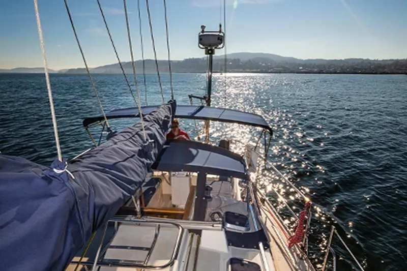 Harriet Tubman Yacht Photos Pics Sailing on a 2002 Caliber 40 yacht with scenic ocean view and sunny skies.