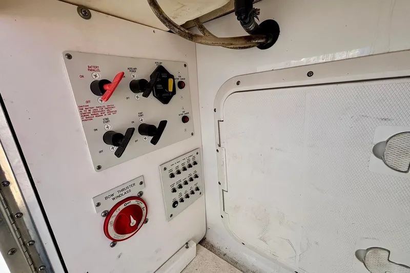  Yacht Photos Pics Control panel of a 2007 Formula 400 Super Sport boat, featuring switches and dials.