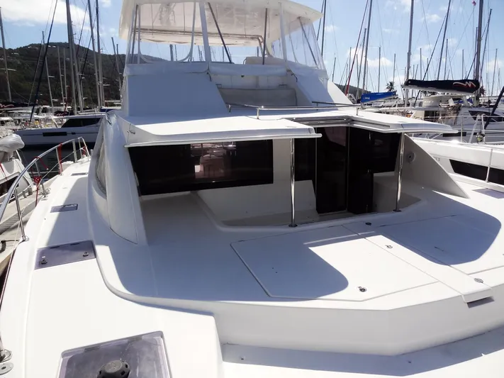 Makin Wind Yacht Photos Pics 2017 Leopard 51 Powercat yacht docked at marina.