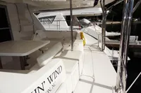 2017 Leopard 51 Powercat yacht with spacious deck and seating area.