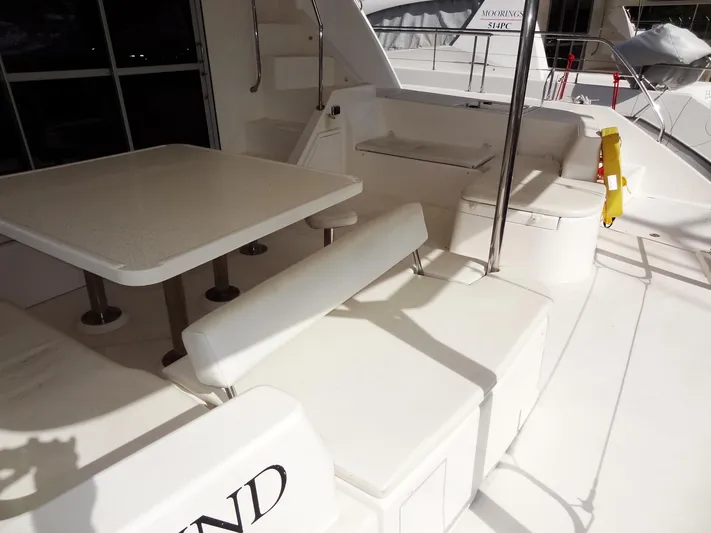 Makin Wind Yacht Photos Pics Leopard 51 Powercat 2017 yacht deck with seating and dining area.