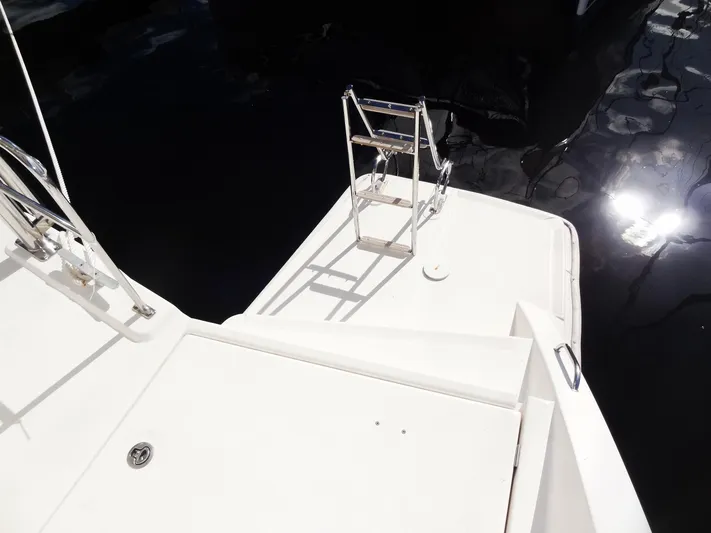 Makin Wind Yacht Photos Pics 2017 Leopard 51 Powercat swim platform with ladder.