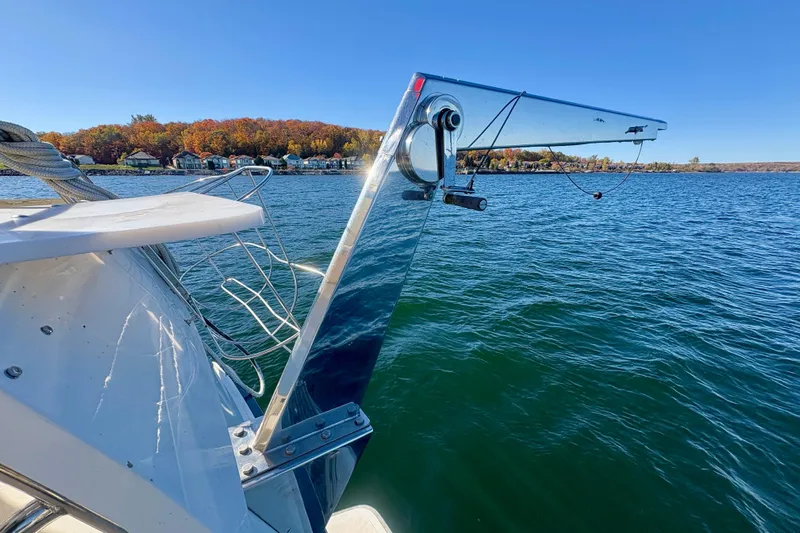 Kronberg Yacht Photos Pics Neptunus 145 AC yacht detail with scenic lake view, 1990 model.