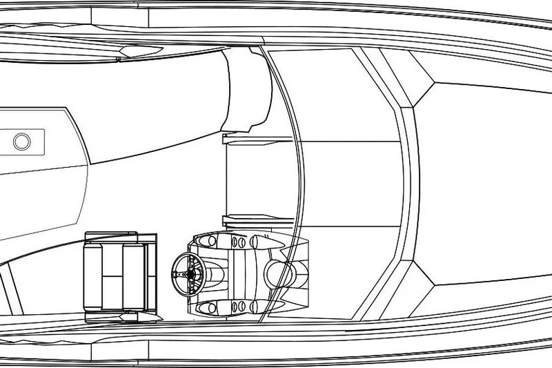 Custom Order Your 28 Scl Today! Yacht Photos Pics Top view schematic of 2026 Cobrey 28 SCL Carbon boat design.